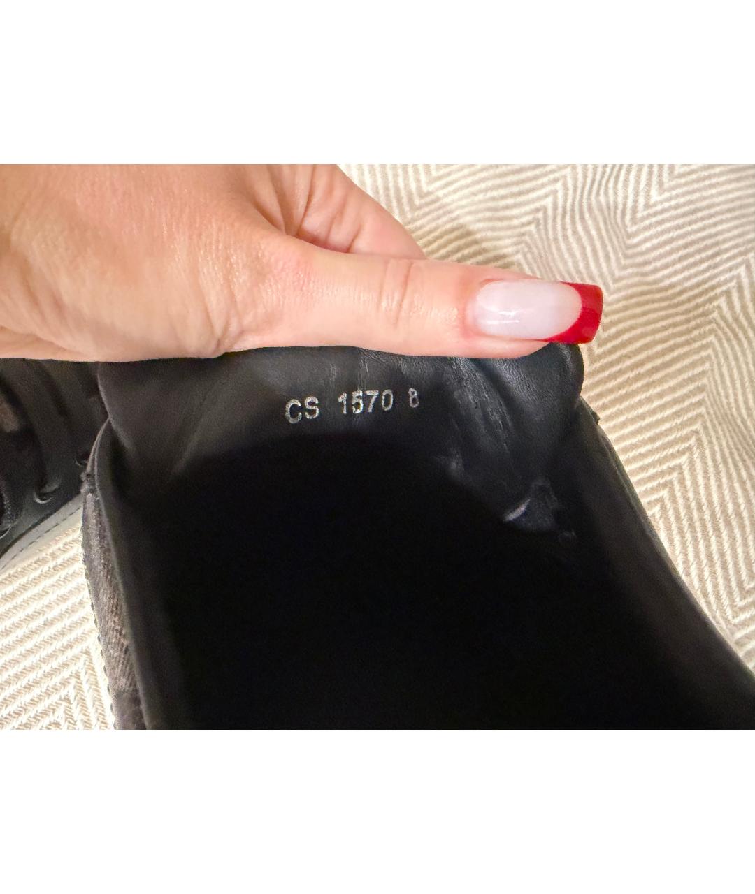 DOLCE&GABBANA Серые кожаные низкие кроссовки / кеды, фото 8