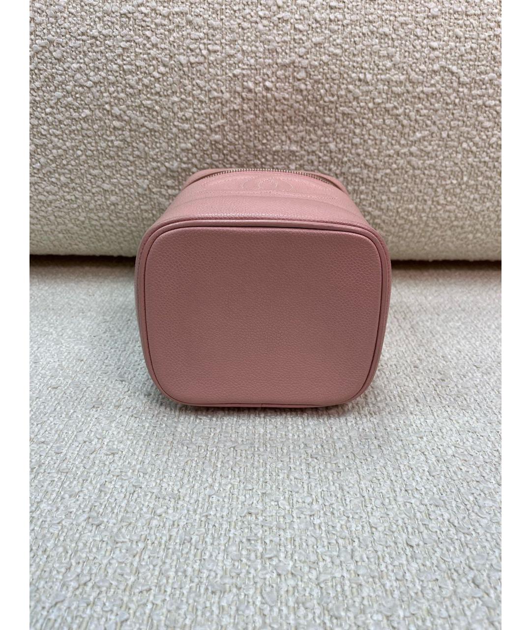 CHANEL Розовая кожаная сумка с короткими ручками, фото 6
