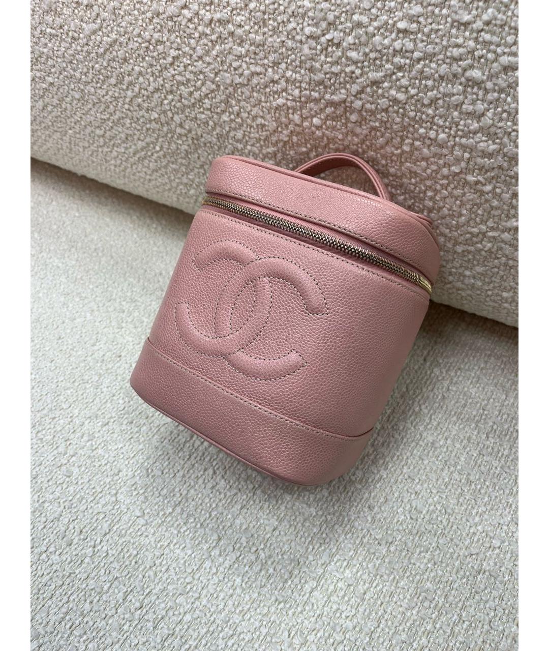 CHANEL Розовая кожаная сумка с короткими ручками, фото 5