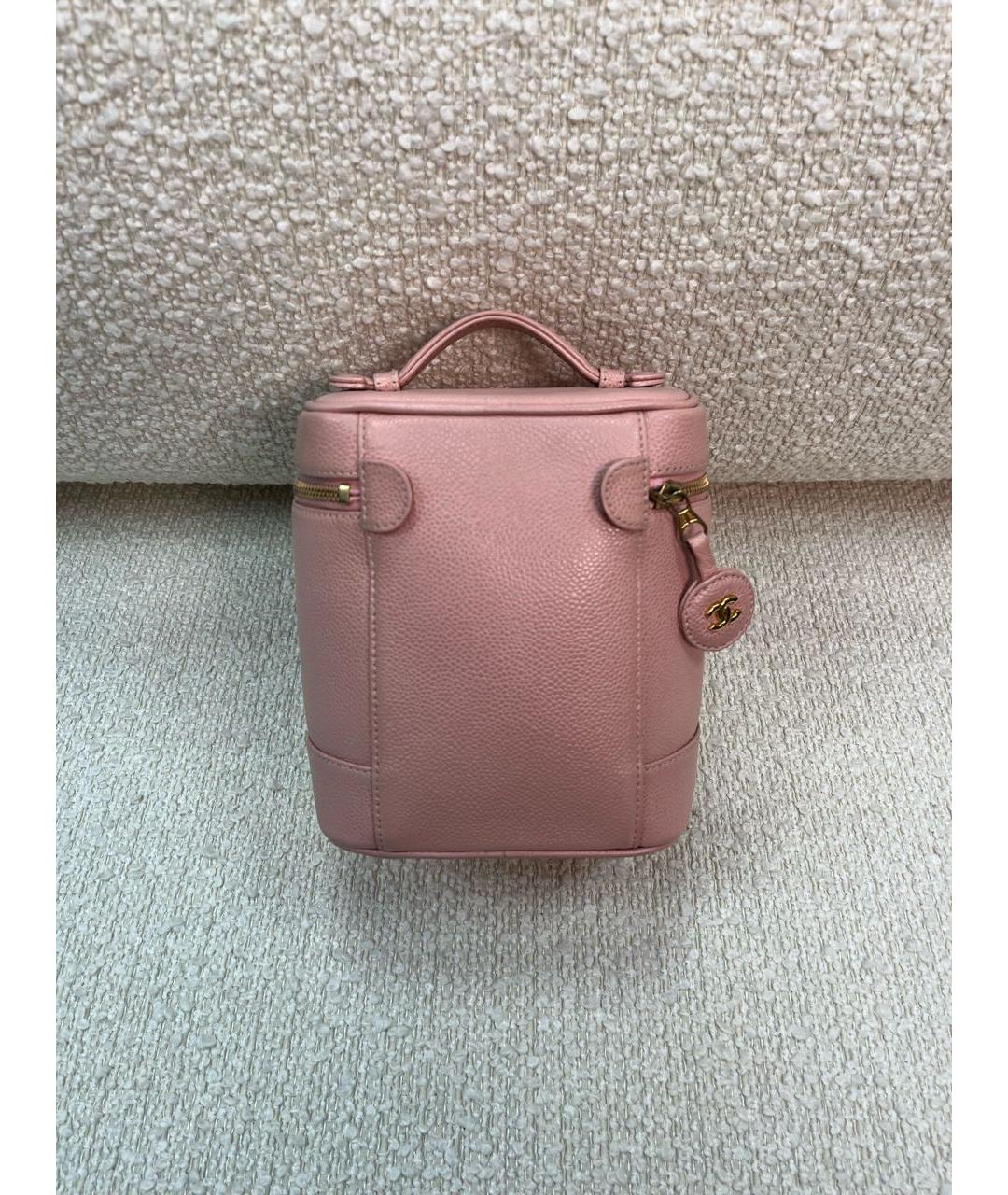 CHANEL Розовая кожаная сумка с короткими ручками, фото 3