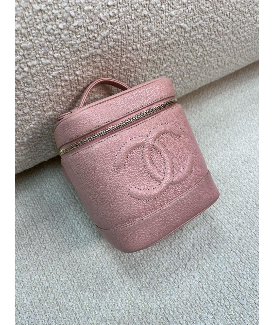 CHANEL Розовая кожаная сумка с короткими ручками, фото 2