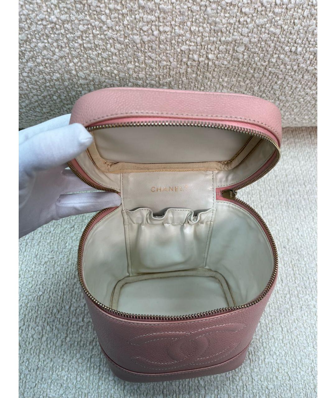 CHANEL Розовая кожаная сумка с короткими ручками, фото 4
