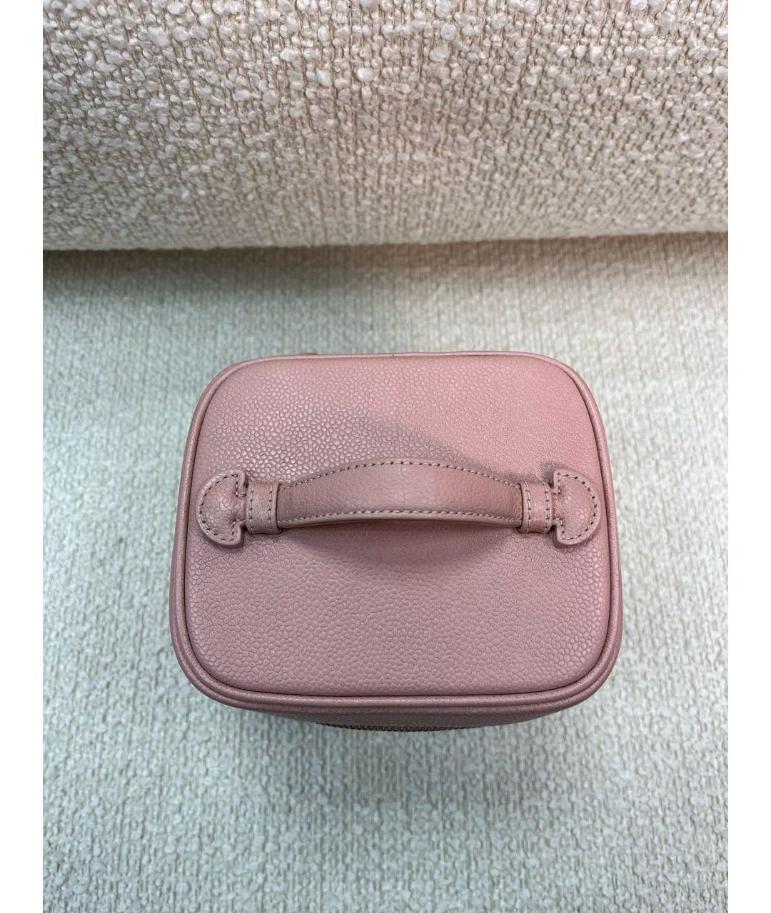 CHANEL Розовая кожаная сумка с короткими ручками, фото 8