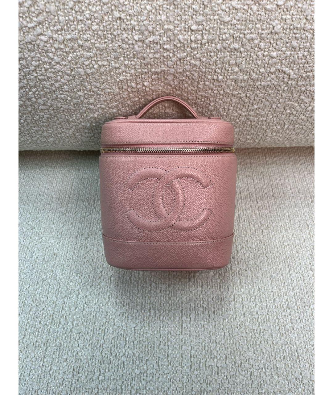 CHANEL Розовая кожаная сумка с короткими ручками, фото 9