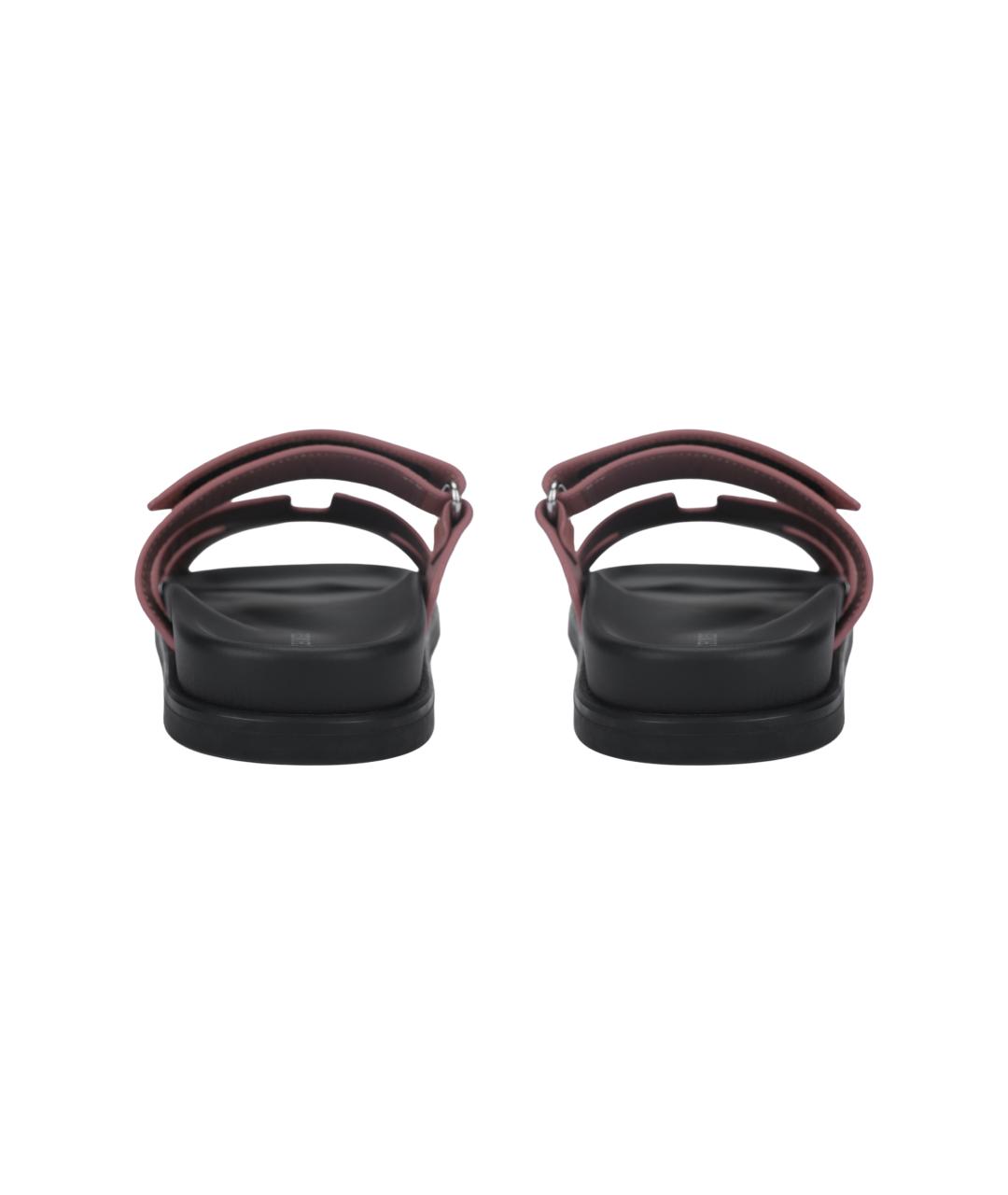 HERMES Красные замшевые сандалии, фото 4