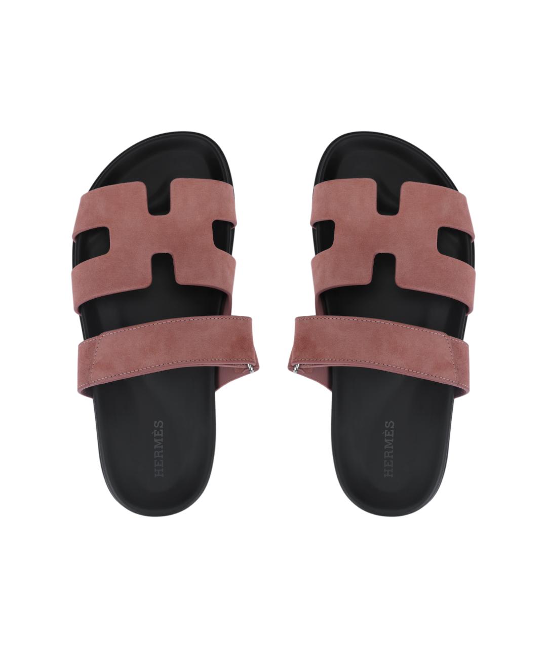 HERMES Красные замшевые сандалии, фото 3