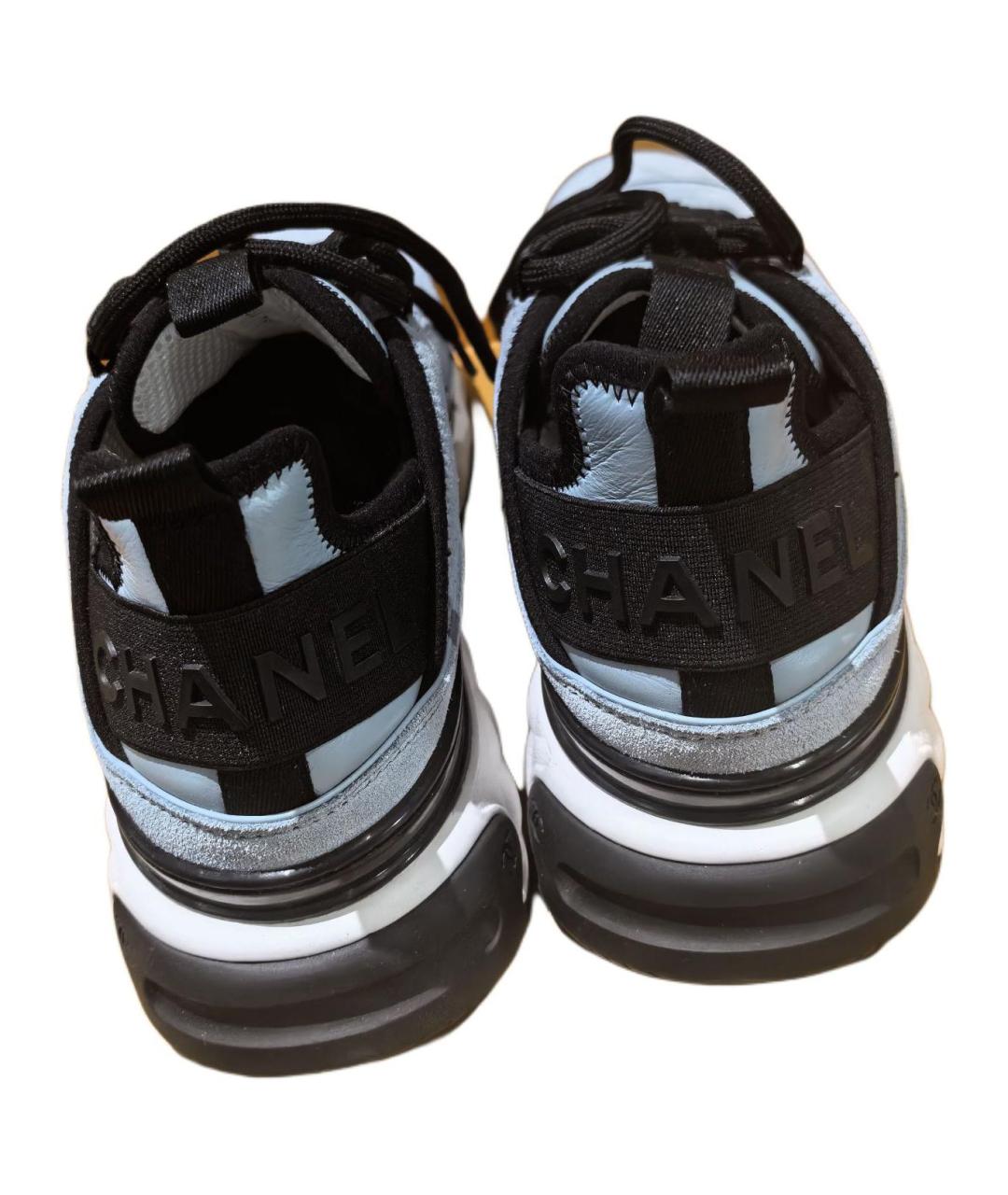 CHANEL Синие кожаные кроссовки, фото 5