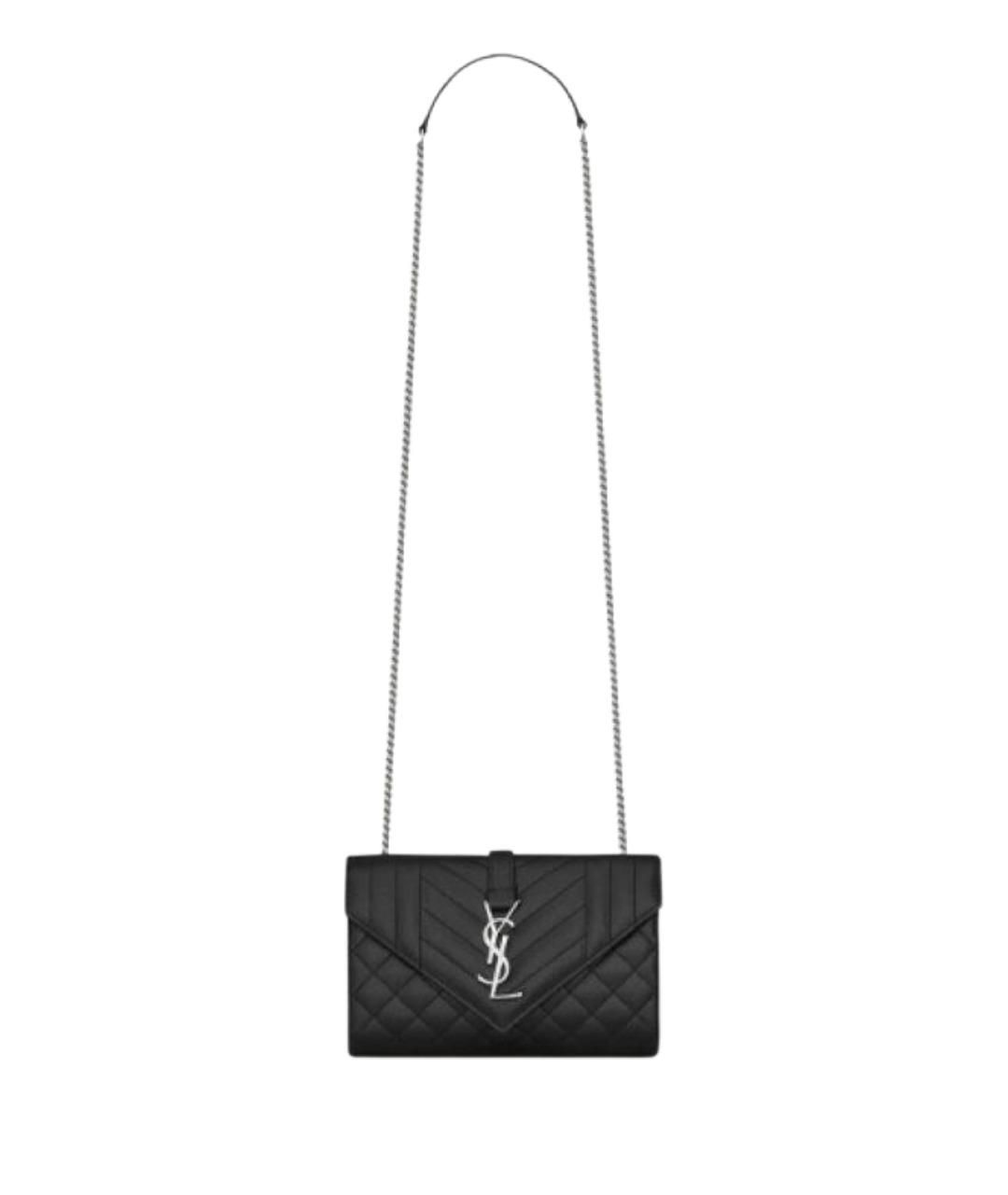 SAINT LAURENT Черная кожаная сумка через плечо, фото 1