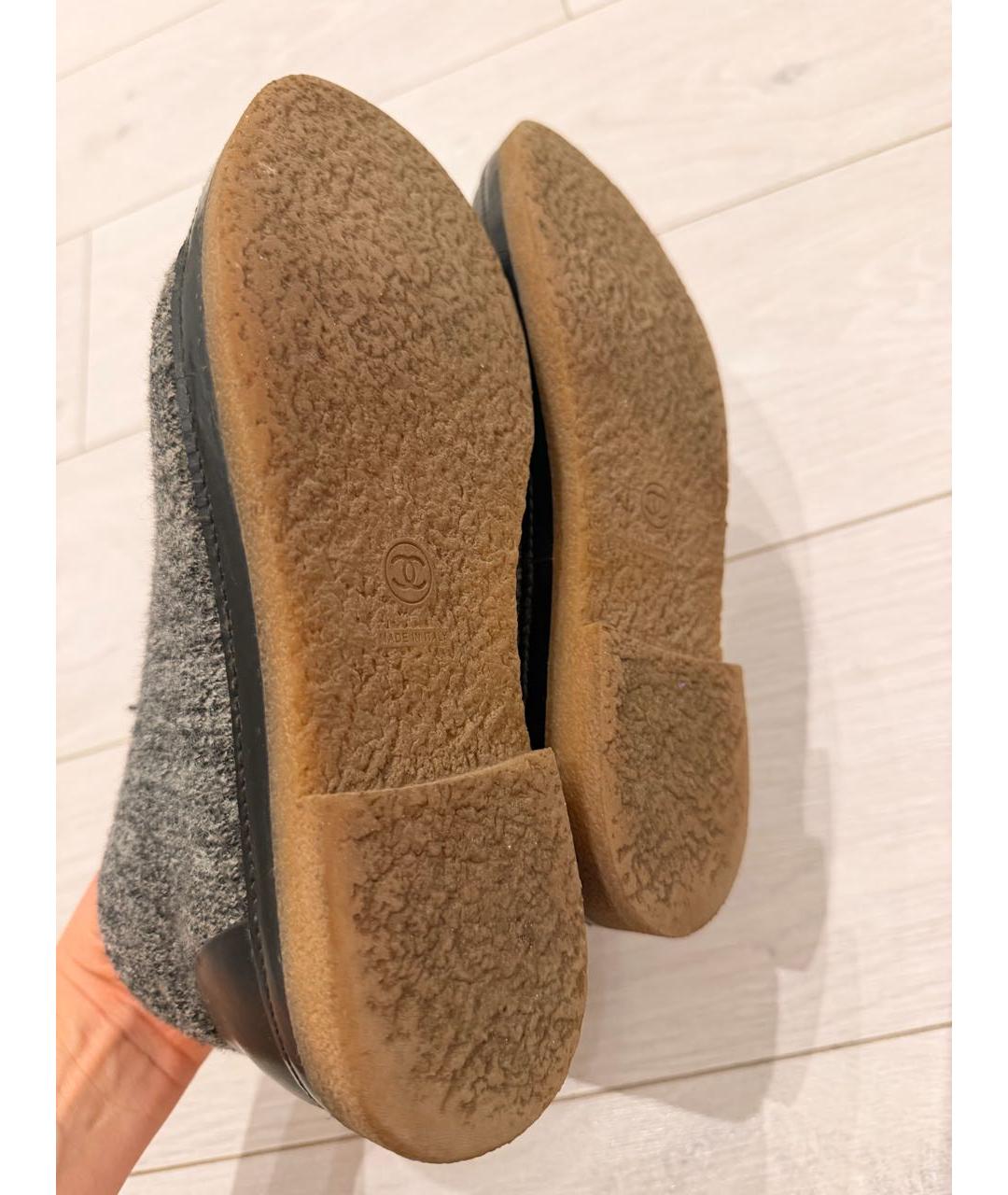 CHANEL Серые текстильные полусапоги, фото 2