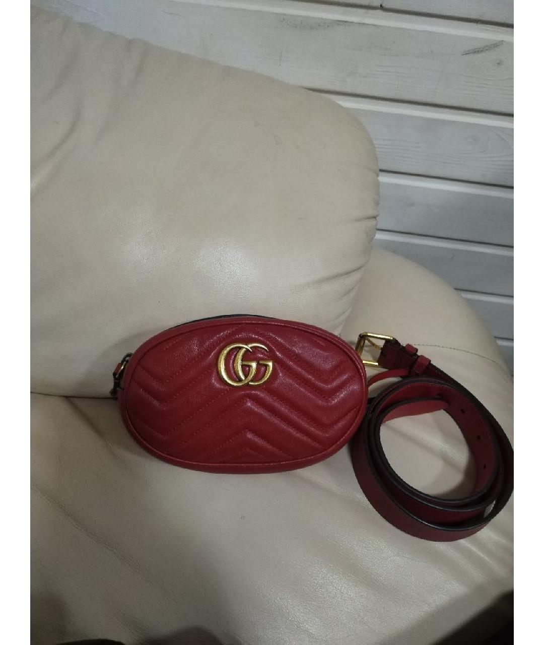 GUCCI Красная кожаная поясная сумка, фото 6