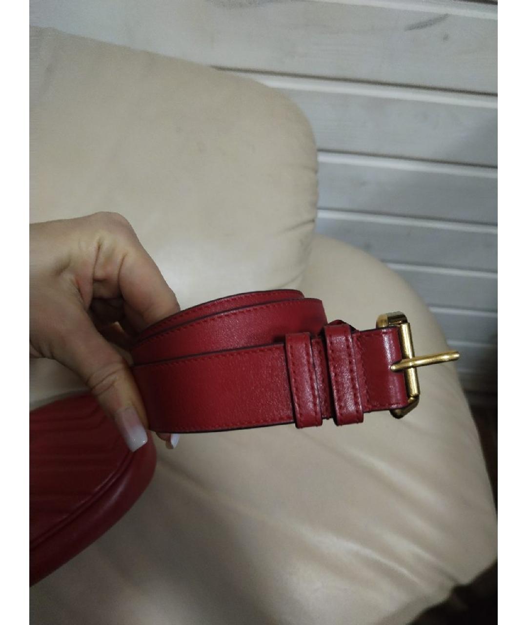 GUCCI Красная кожаная поясная сумка, фото 4