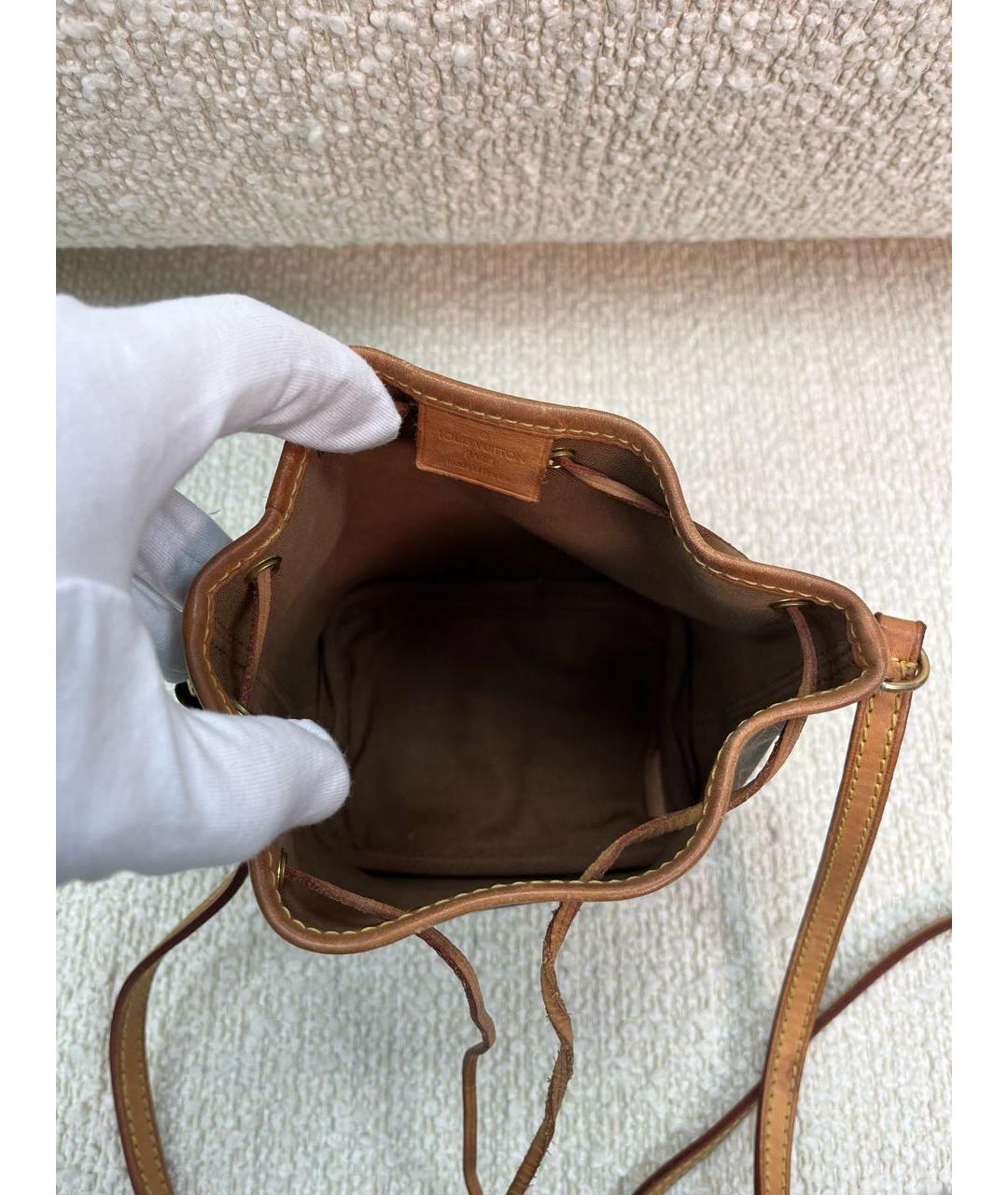 LOUIS VUITTON Коричневая кожаная сумка с короткими ручками, фото 4