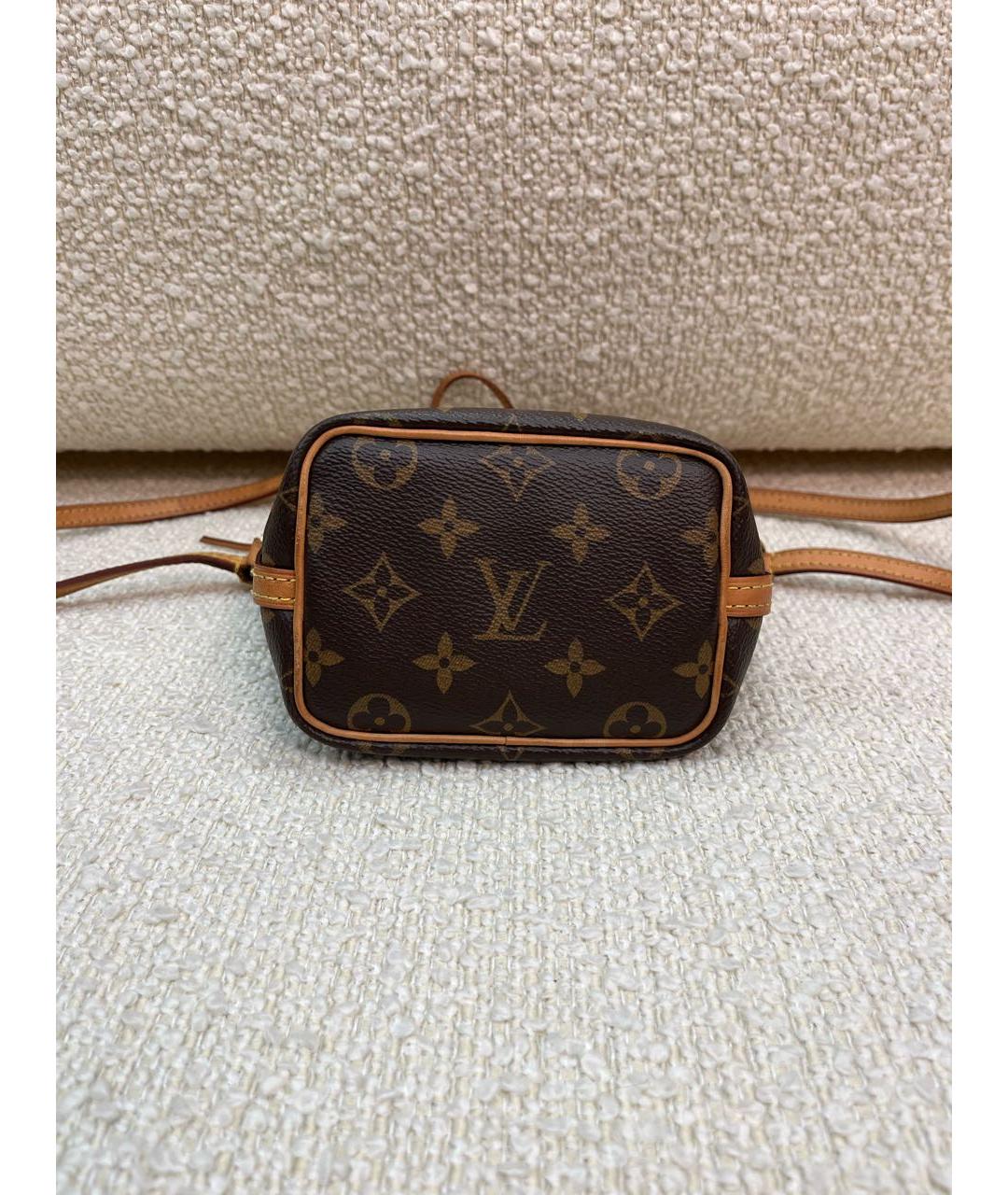 LOUIS VUITTON Коричневая кожаная сумка с короткими ручками, фото 6