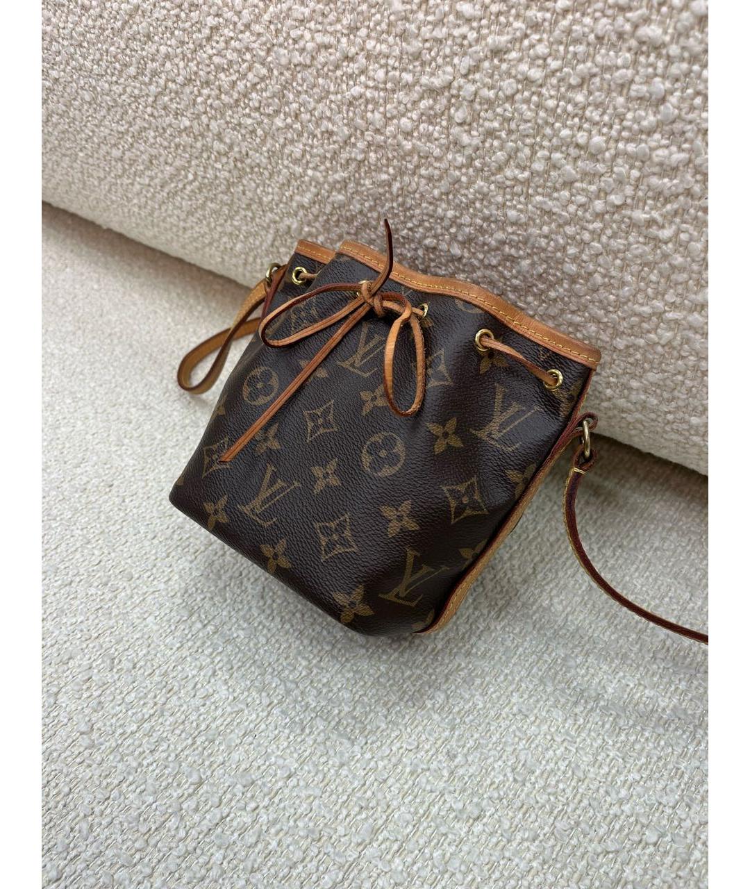 LOUIS VUITTON Коричневая кожаная сумка с короткими ручками, фото 5