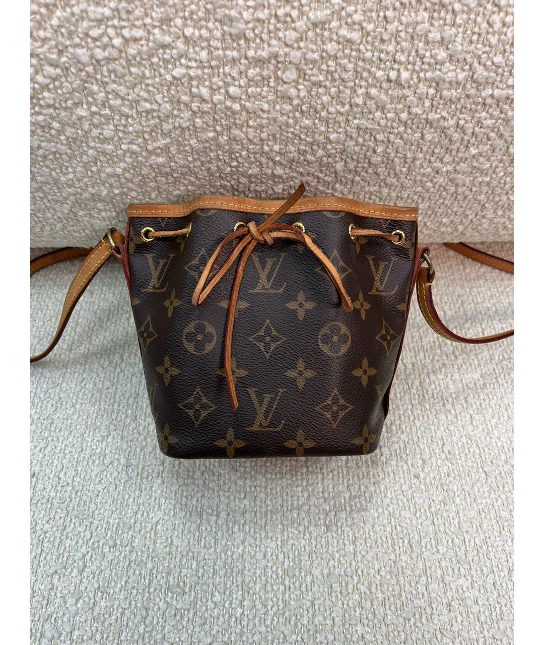 LOUIS VUITTON Коричневая кожаная сумка с короткими ручками, фото 9