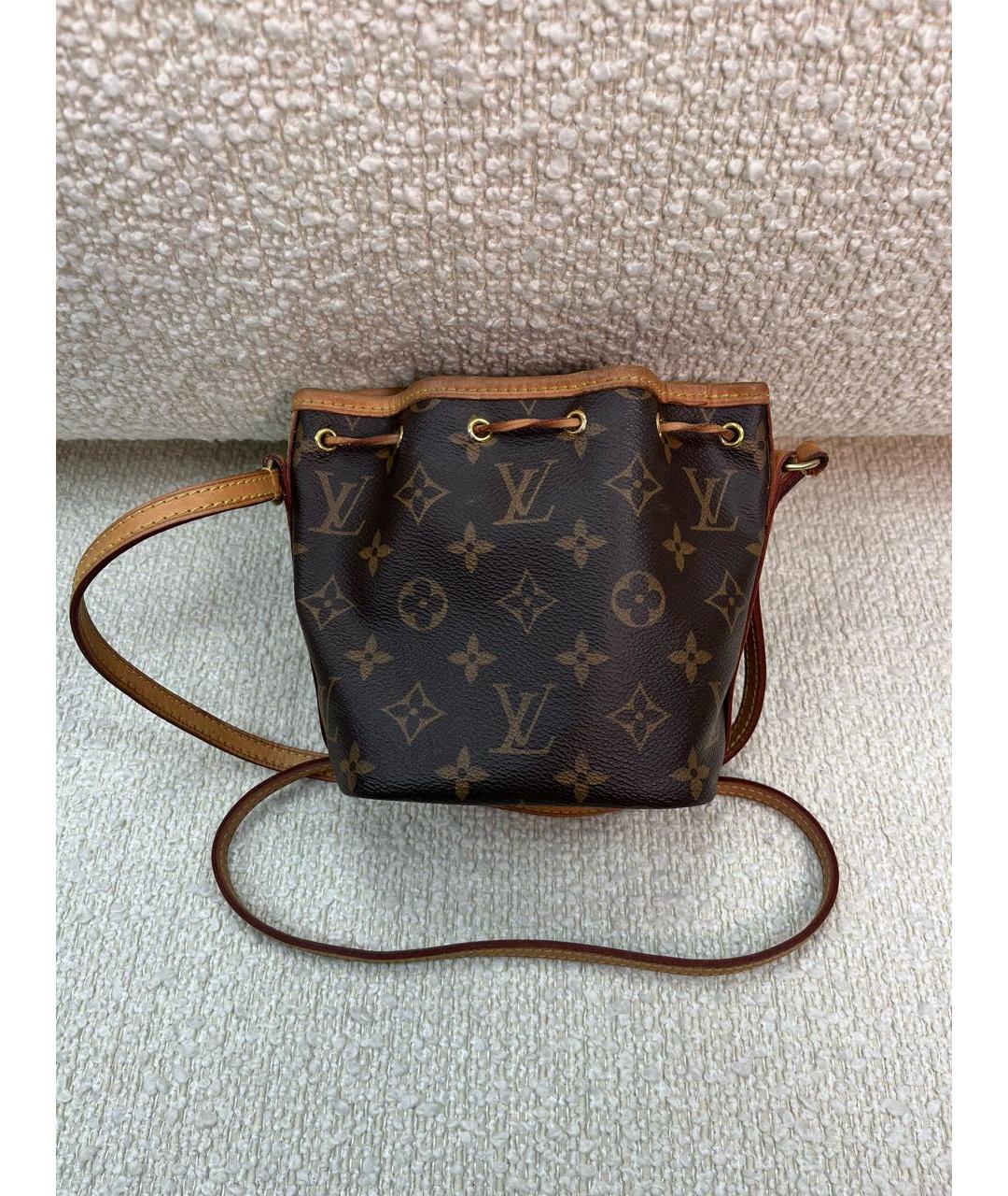 LOUIS VUITTON Коричневая кожаная сумка с короткими ручками, фото 3