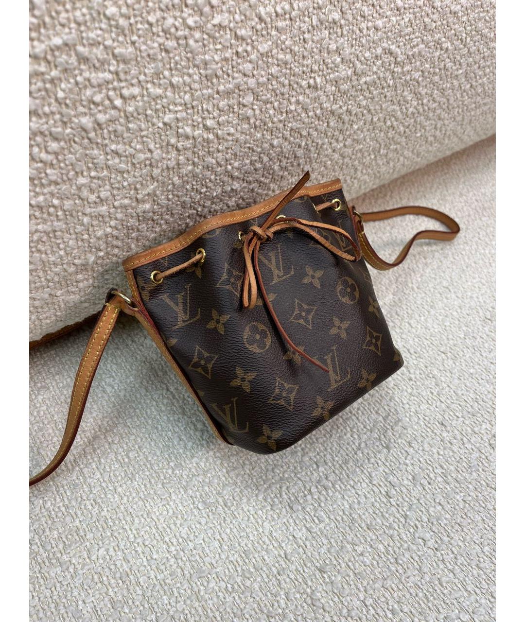 LOUIS VUITTON Коричневая кожаная сумка с короткими ручками, фото 2