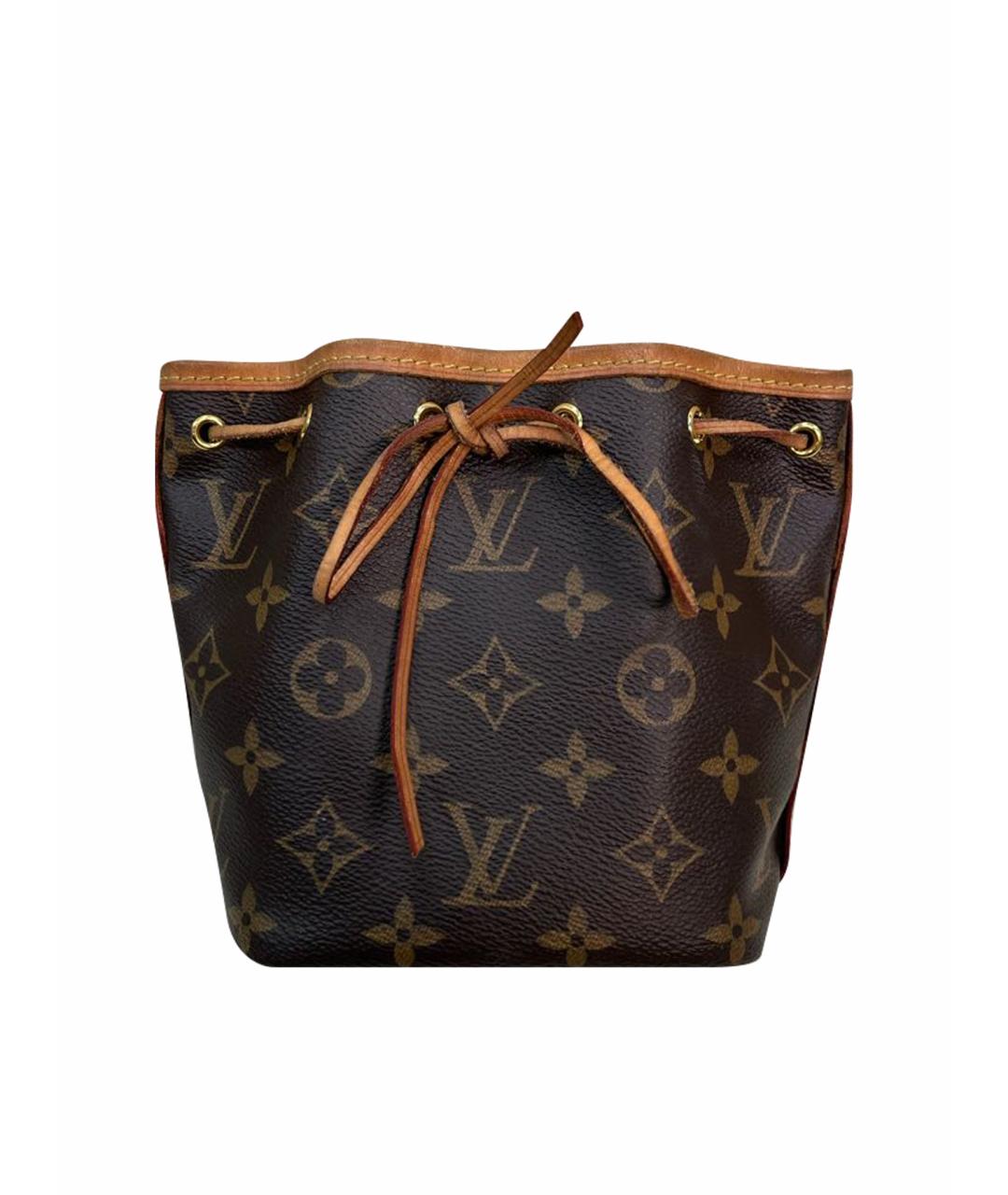LOUIS VUITTON Коричневая кожаная сумка с короткими ручками, фото 1