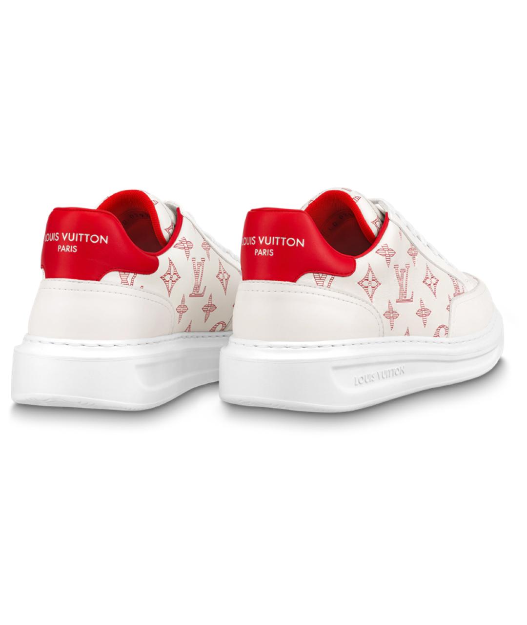 LOUIS VUITTON Белые кожаные низкие кроссовки / кеды, фото 3