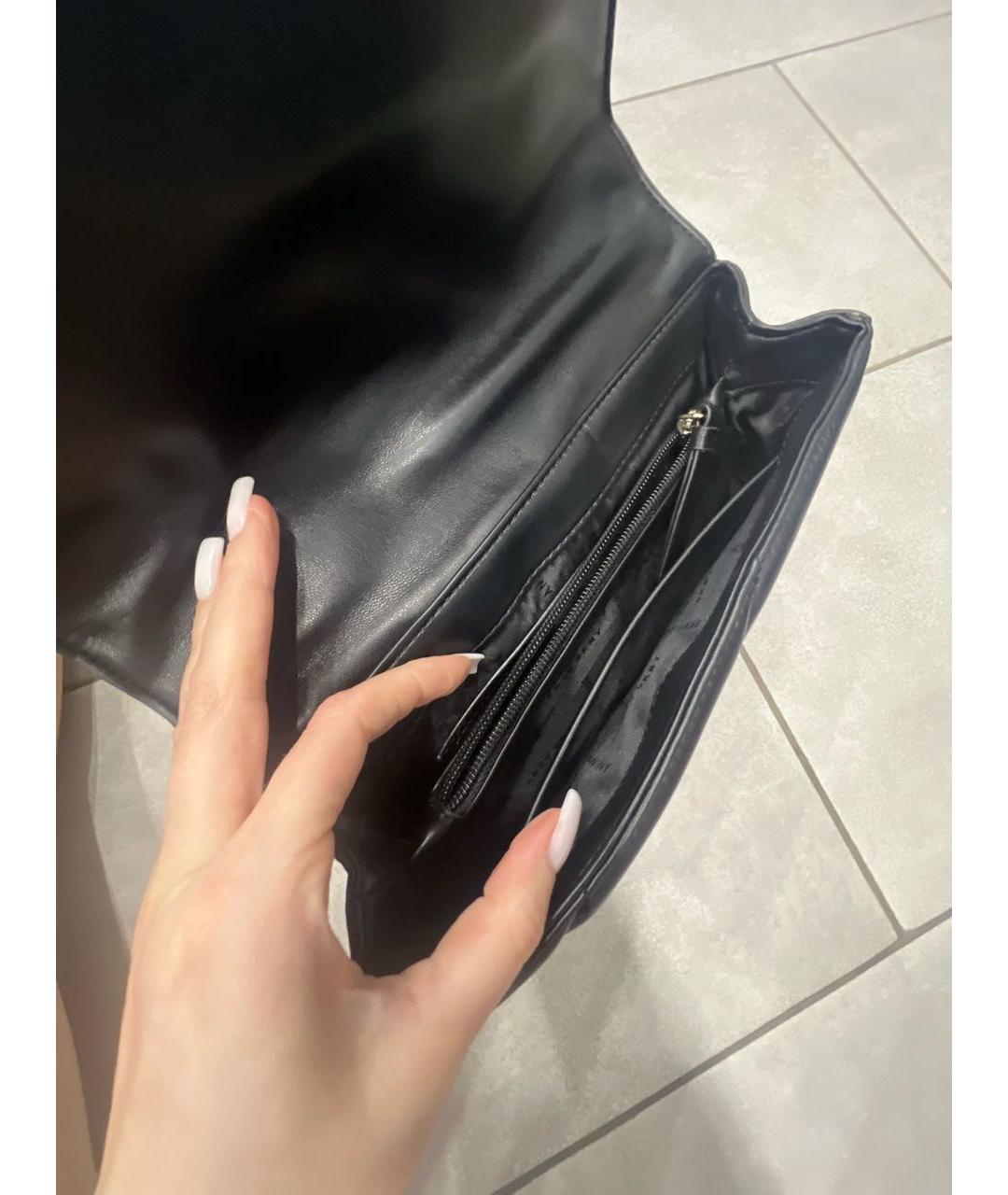 DKNY Черная кожаная сумка через плечо, фото 4