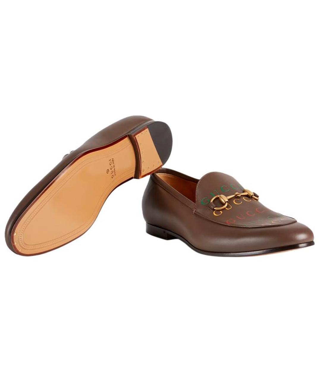 GUCCI Коричневые кожаные лоферы, фото 5