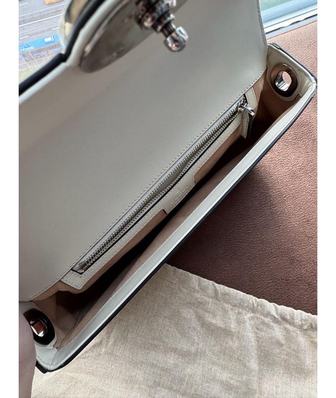 GUCCI Белая кожаная сумка через плечо, фото 5