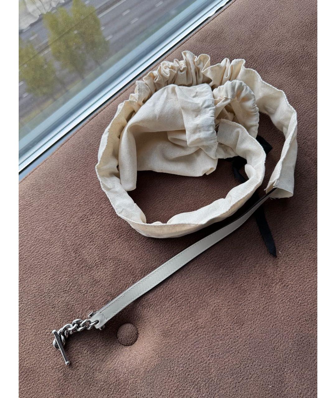 GUCCI Белая кожаная сумка через плечо, фото 6