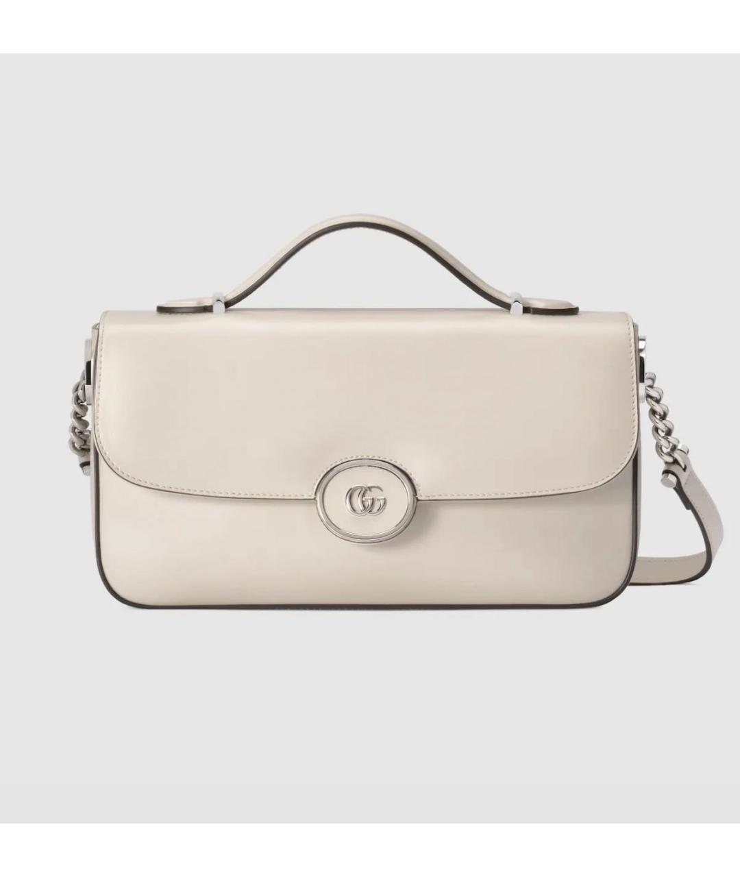 GUCCI Белая кожаная сумка через плечо, фото 9