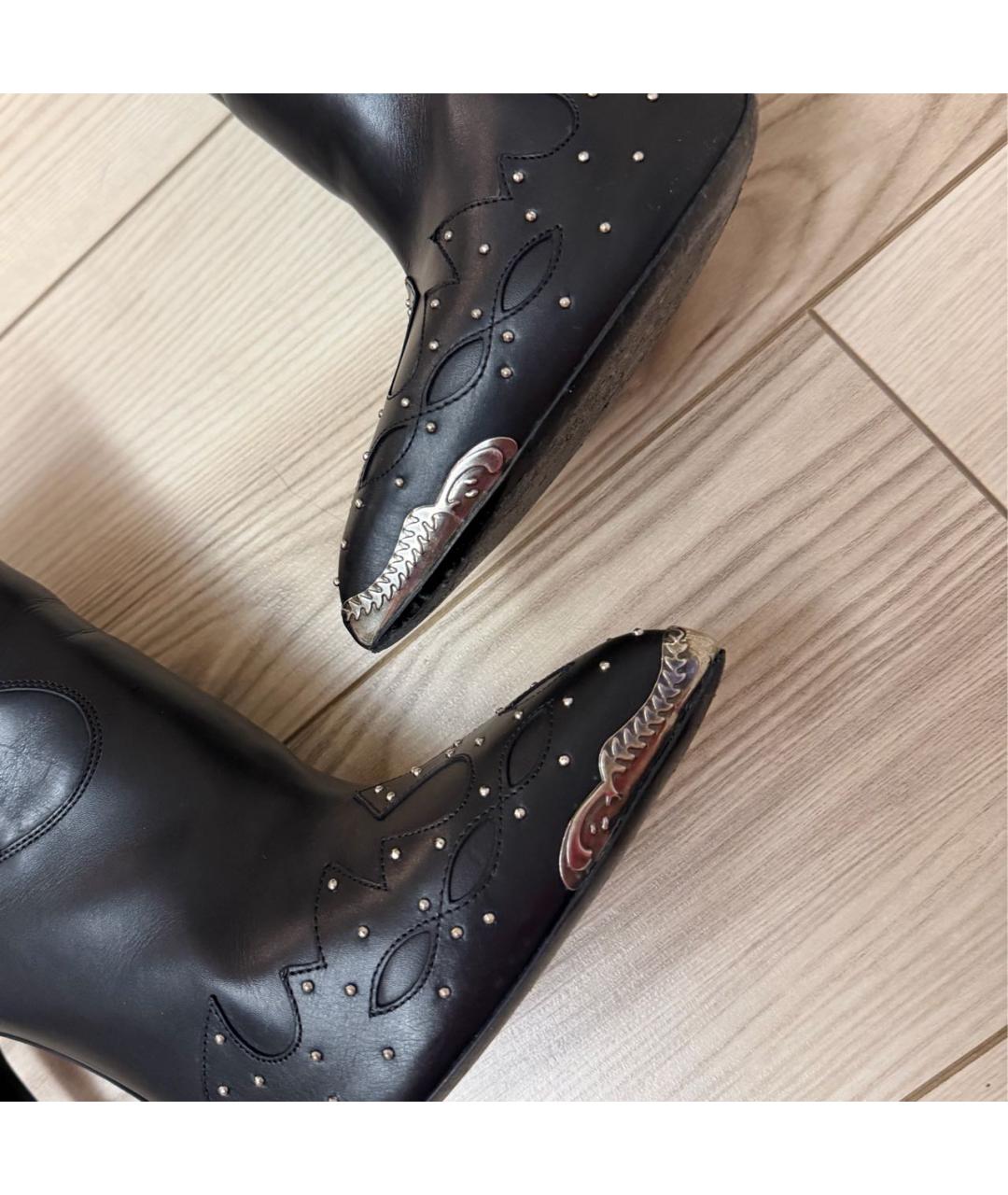 SAINT LAURENT Черные кожаные ботильоны, фото 8