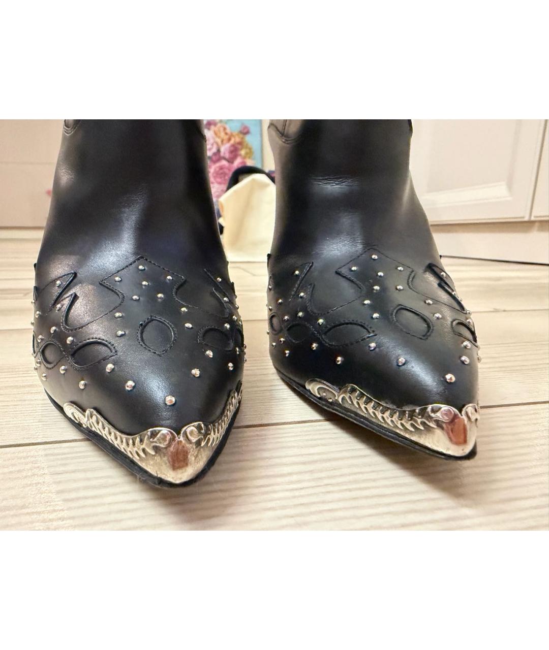 SAINT LAURENT Черные кожаные ботильоны, фото 7