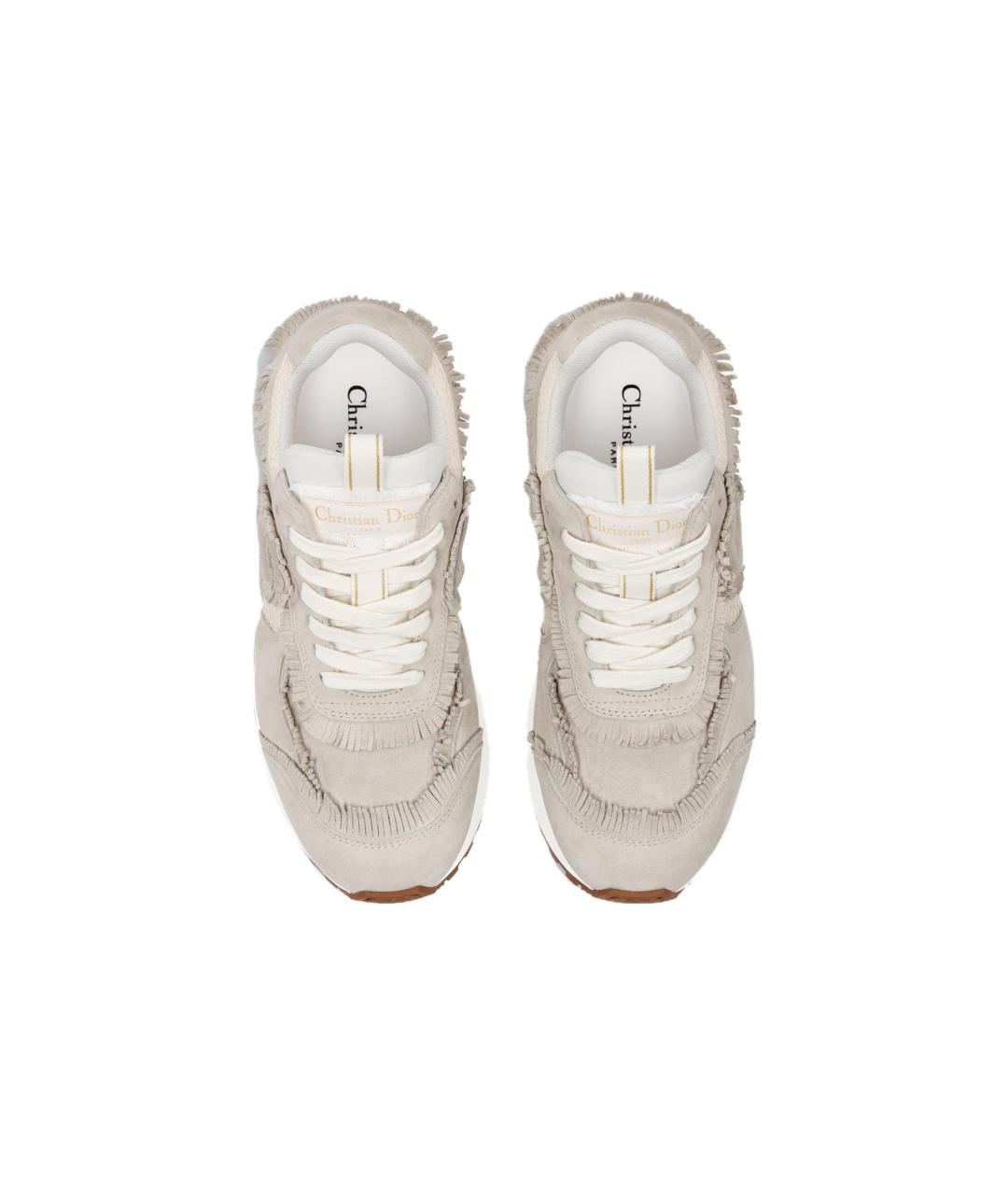 CHRISTIAN DIOR Бежевые замшевые кроссовки, фото 4