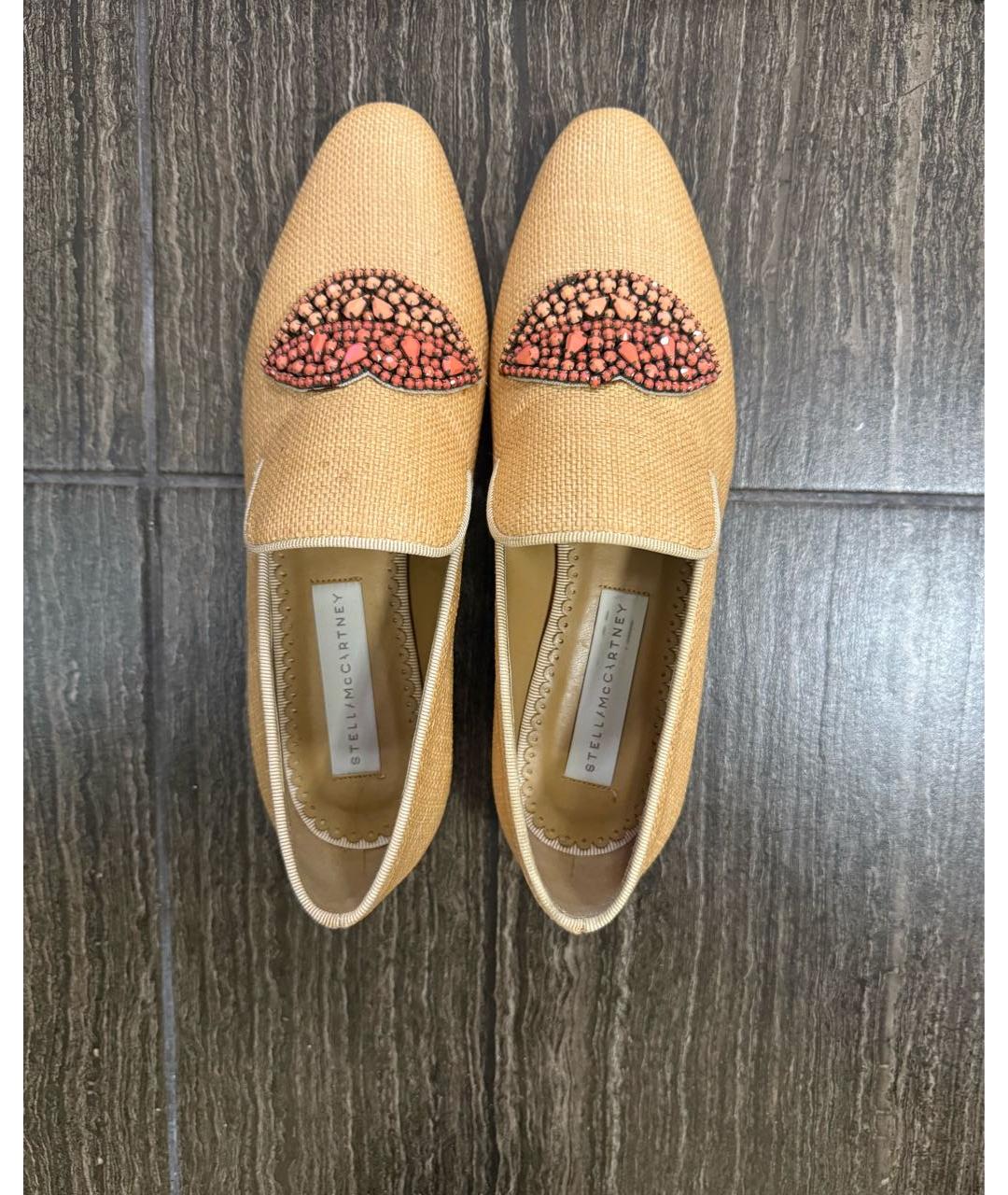 STELLA MCCARTNEY Бежевые текстильные лоферы, фото 3