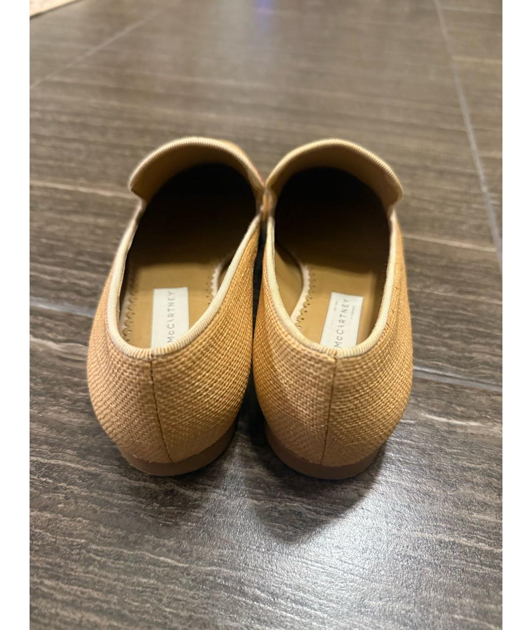 STELLA MCCARTNEY Бежевые текстильные лоферы, фото 4