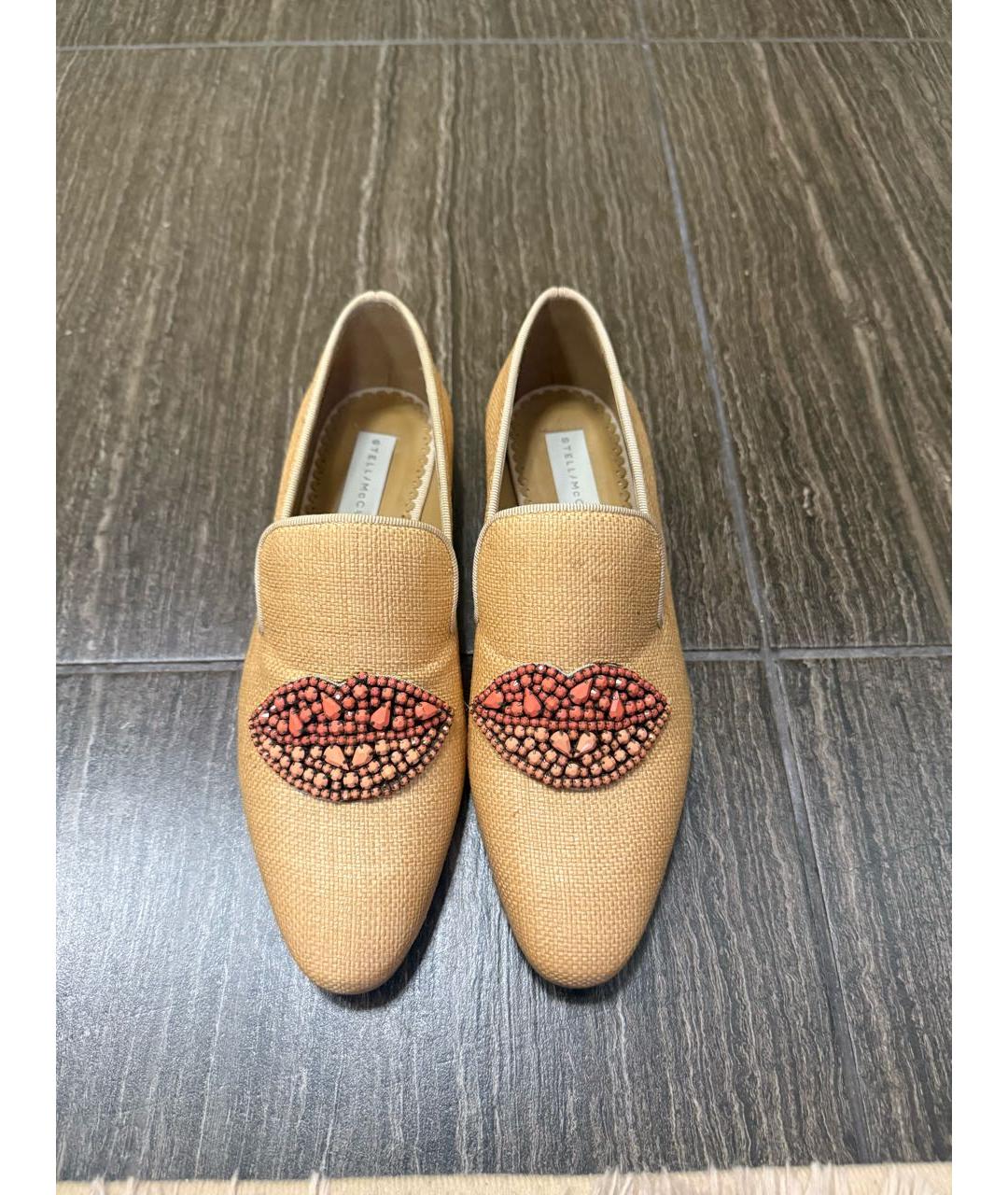 STELLA MCCARTNEY Бежевые текстильные лоферы, фото 2