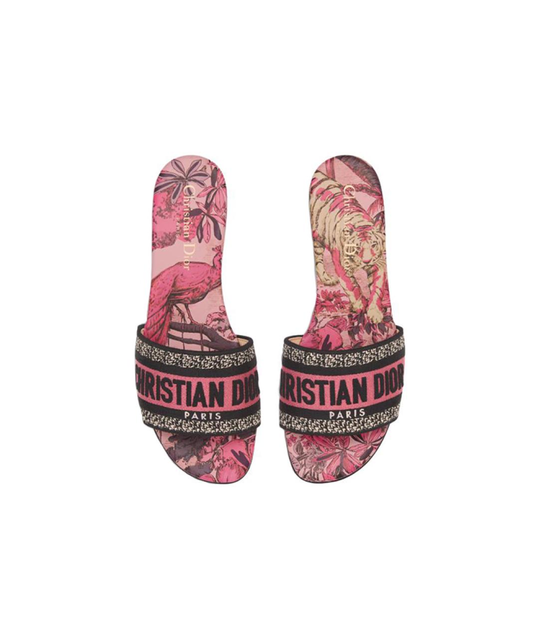 CHRISTIAN DIOR Розовые текстильные сандалии, фото 4