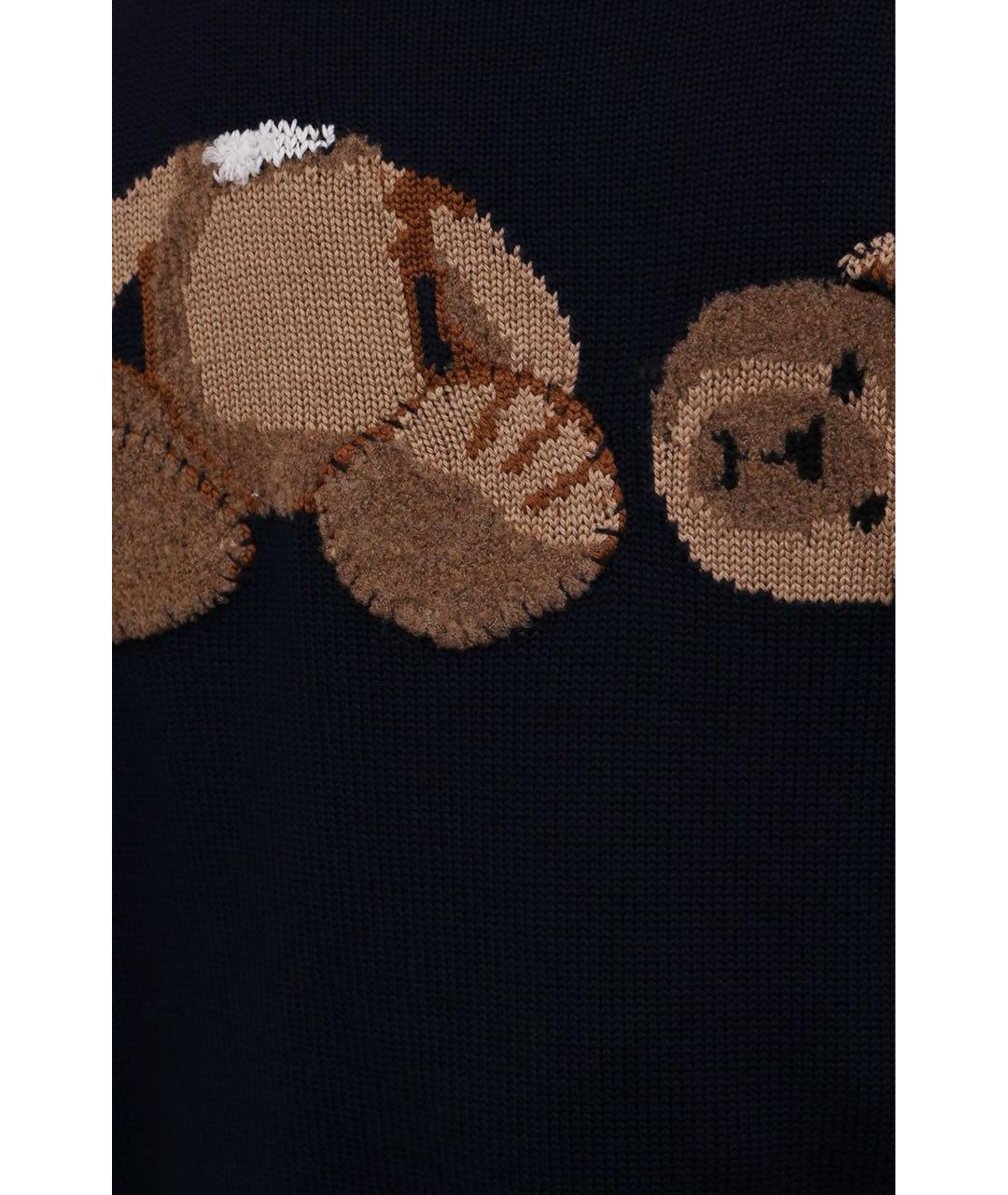 PALM ANGELS Темно-синий шерстяной кардиган, фото 6