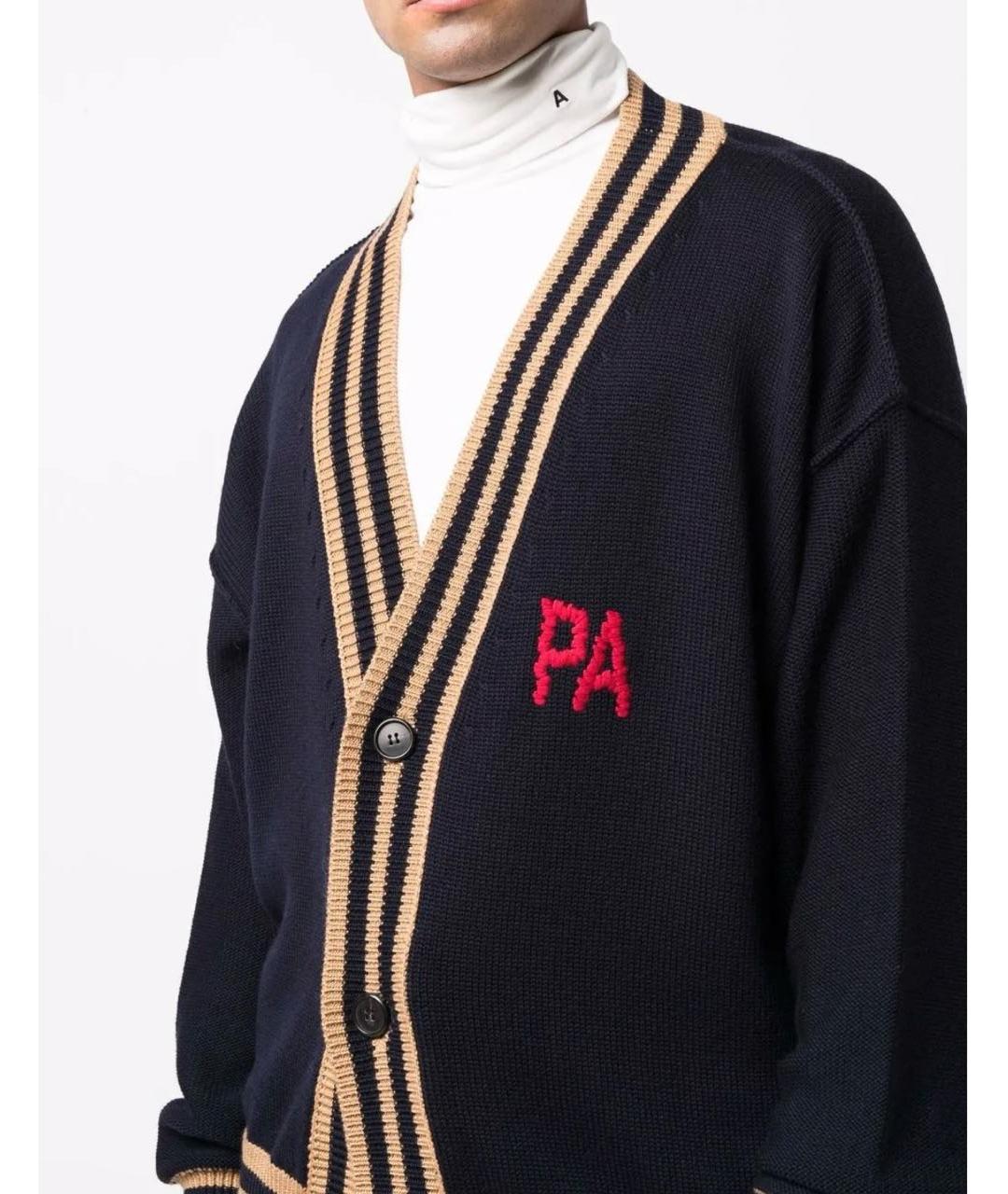 PALM ANGELS Темно-синий шерстяной кардиган, фото 2