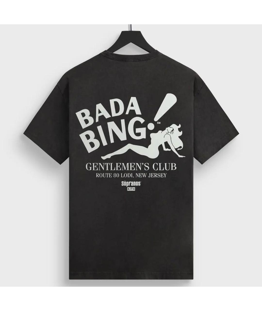 KITH Черная хлопковая футболка, фото 2