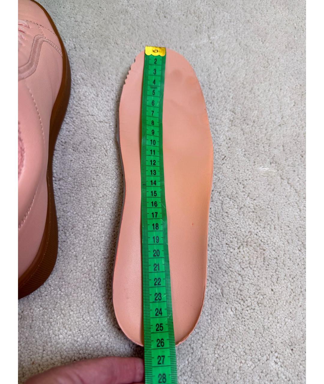 BOTTEGA VENETA Розовые кожаные кроссовки, фото 6