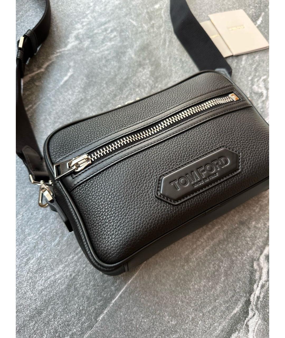 TOM FORD Черная кожаная сумка на плечо, фото 8