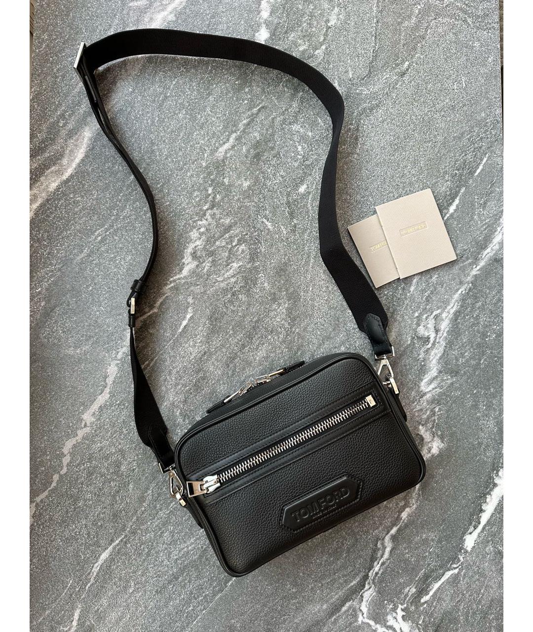 TOM FORD Черная кожаная сумка на плечо, фото 6