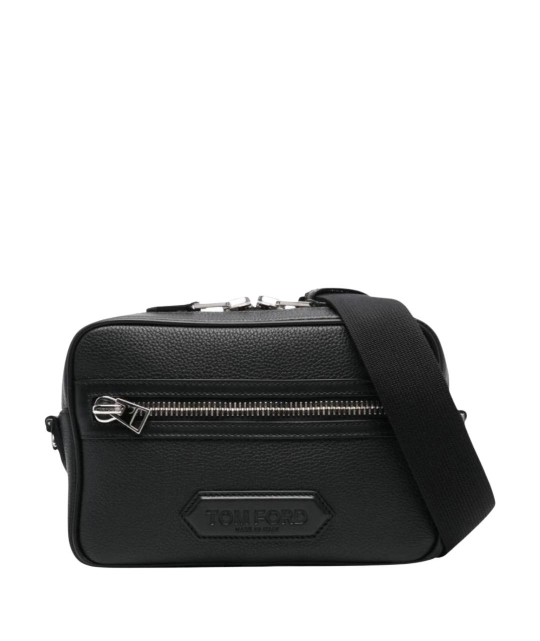TOM FORD Черная кожаная сумка на плечо, фото 1