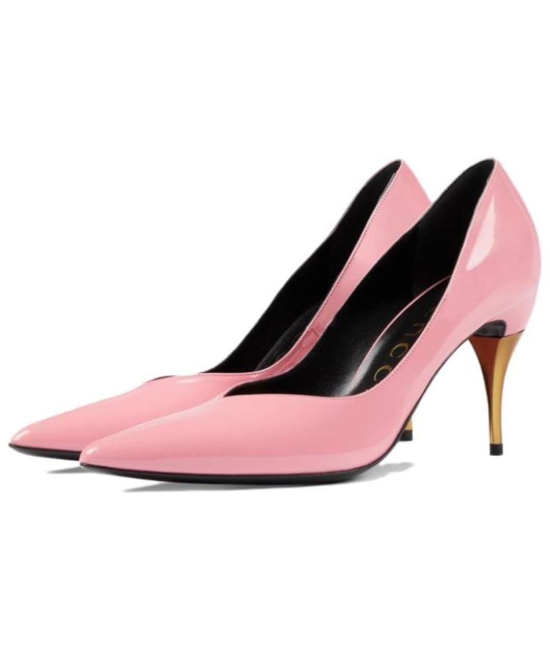 GUCCI Розовые кожаные туфли, фото 3