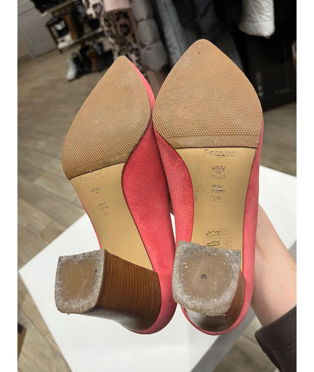 POLLINI Коралловые замшевые туфли, фото 4