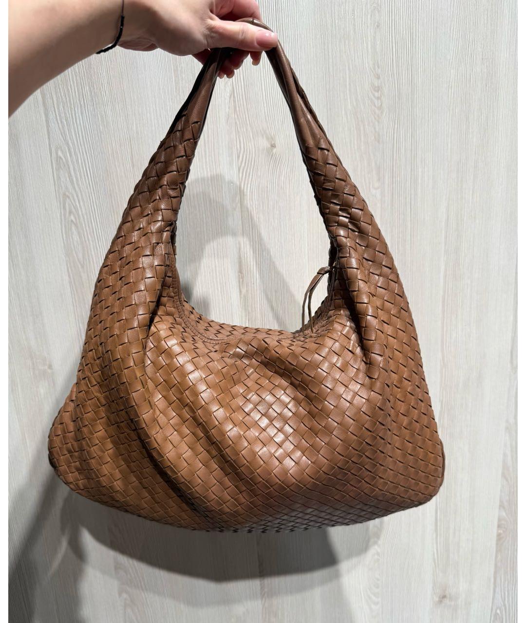 BOTTEGA VENETA Коричневая кожаная сумка с короткими ручками, фото 2