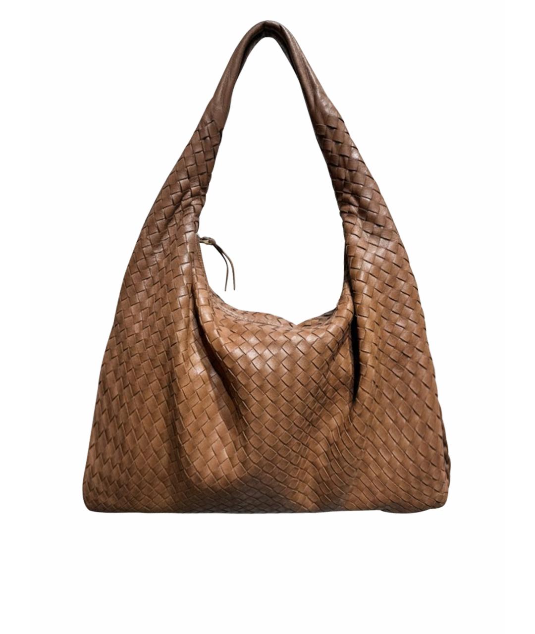 BOTTEGA VENETA Коричневая кожаная сумка с короткими ручками, фото 1