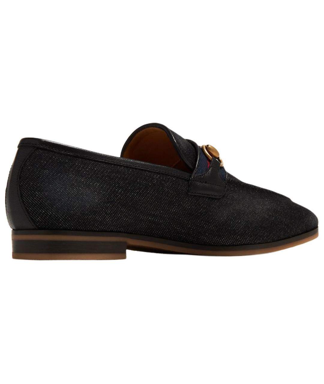 GUCCI Черные текстильные лоферы, фото 5