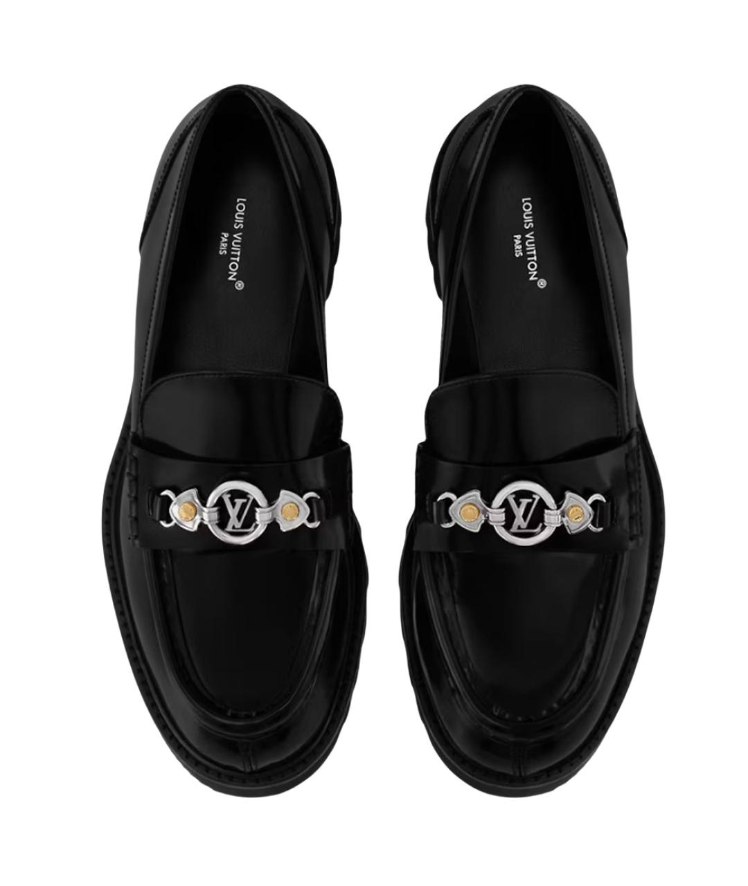 LOUIS VUITTON Черные кожаные лоферы, фото 4
