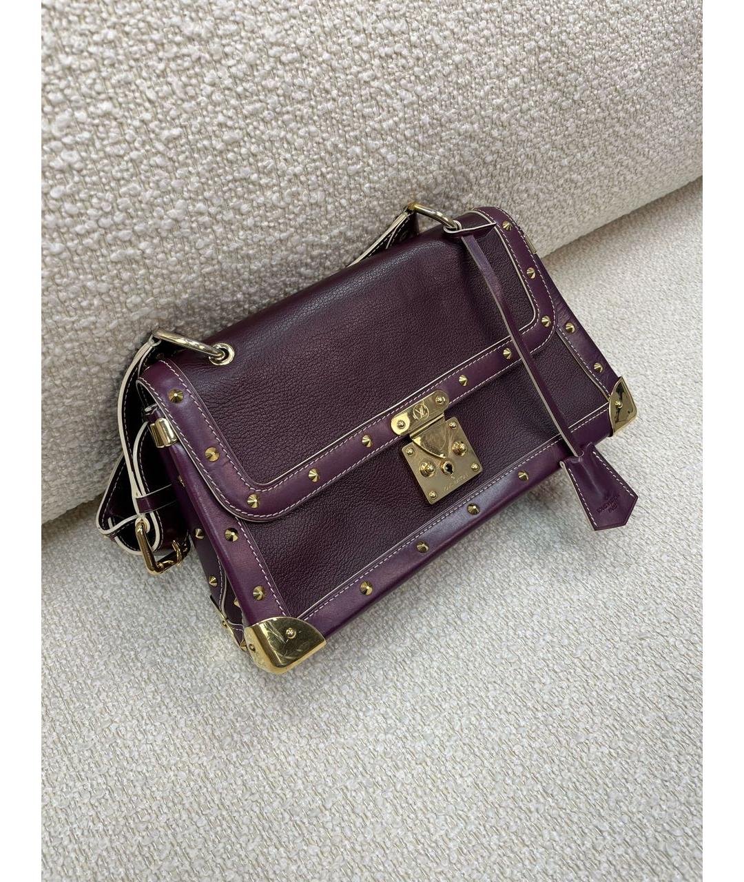 LOUIS VUITTON Фиолетовая кожаная сумка с короткими ручками, фото 2