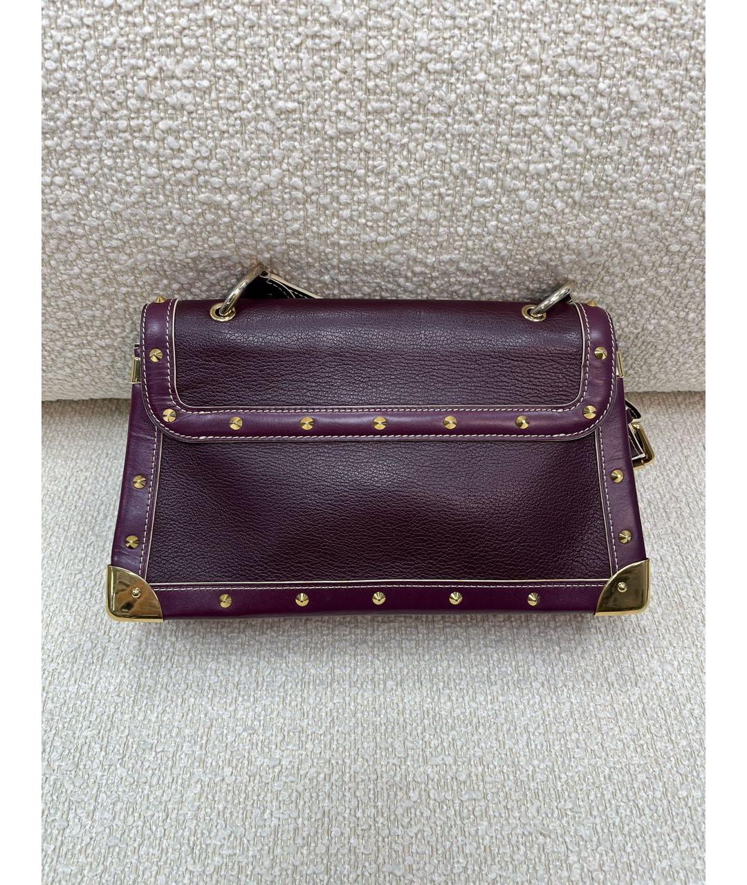 LOUIS VUITTON Фиолетовая кожаная сумка с короткими ручками, фото 3